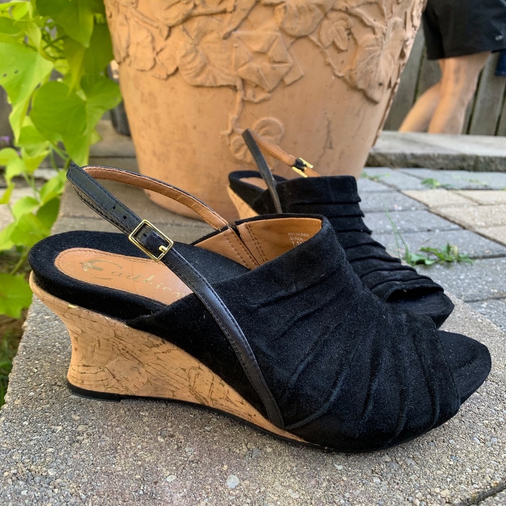 Like New Suede Earthie Wedge Sandal